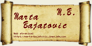 Marta Bajatović vizit kartica